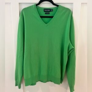 Polo golf 100% Cashmere V-Neck sweater size XL